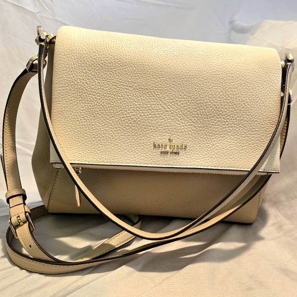 Kate Spade Cream & Tan Leather Shoulder Bag - Picture 2 of 8